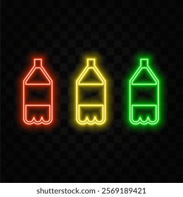 Vector illustration neon sign oil in a bottle kitchen utensils for cooking signboard in green..