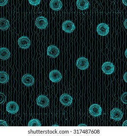 Vector illustration of neon twists seamless pattern background.