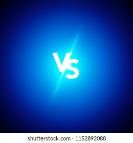Vector illustration neon versus logo vs letters for sports and fight competition. Battle match, game concept competitive vs. 