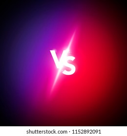 Vector illustration neon versus logo vs letters for sports and fight competition. Battle match, game concept competitive vs. 