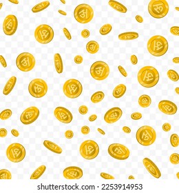 Vector illustration of Nepalese Rupee currency. Flying gold coins on transparent background (PNG).