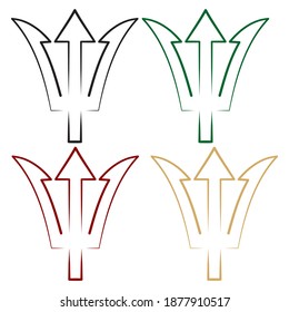 Vector Illustration Of Neptune's Trident. Neptune Sign Isolated On White Background