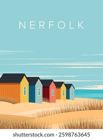 Vector illustration. Nerfolk travel poster, banner, postcard, cover. Modern design. Travel, tourism.