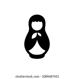 Vector illustration of nested doll (matryoshka). Symbol of Russia. Template for style design.  
