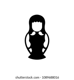 Vector illustration of nested doll (matryoshka). Symbol of Russia. Template for style design.  