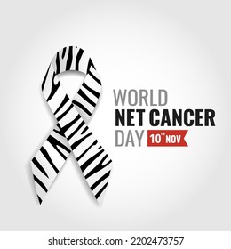 Vector Illustration of NET Cancer Day. Ribbon
