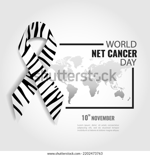 Vector Illustration Net Cancer Day Ribbon Stock Vector (Royalty Free
