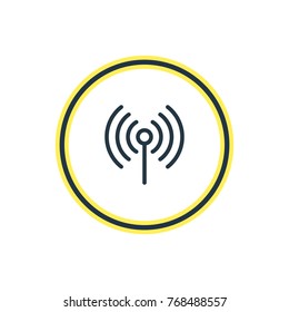 Vector Illustration Of Net Outline. Beautiful Media Element Also Can Be Used As Signal Element.