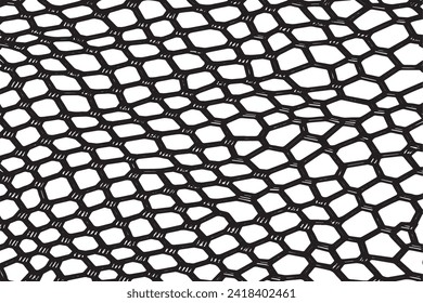 Vector illustration of a net outlined in black with a textured appearance, isolated on a white background