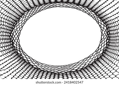 Vector illustration of a net outlined in black with a textured appearance, isolated on a white background