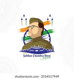Vector illustration of Netaji Subhas Chandra Bose Jayanti social media template