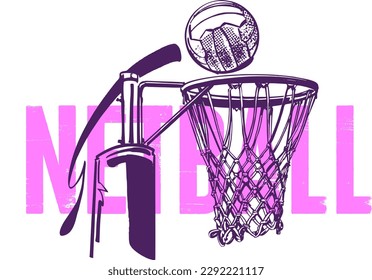 ilustración vectorial de la bola y el aro de Netball