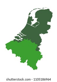 vector illustration of Netherlands and Belgium maps