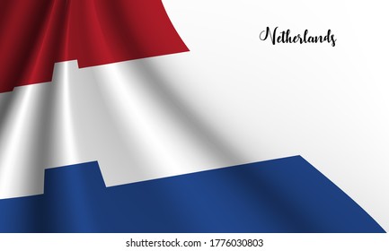Vector -  Illustration of The Netherlands flag on white background