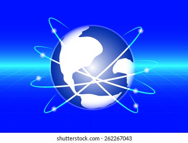 Vector illustration of Network around Earth