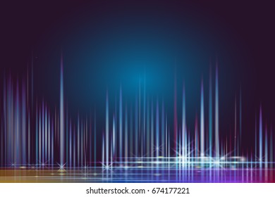 Vector illustration network and light energy on blue sky of cyberspace.Abstract texture of cyber and imagination to time machine in the future.Abstract space background with line and colorful light.