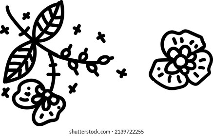 Vector illustration A network with simple floral graphic elements
