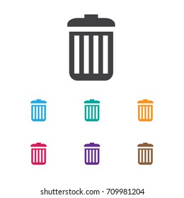 Vector Illustration Of Network Symbol On Trash Icon. Premium Quality Isolated Recycle Bin Element In Trendy Flat Style.