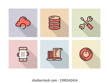 VECTOR ILLUSTRATION AND NETWORK TECHNOLOGY ICON CONCEPT
