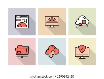 VECTOR ILLUSTRATION AND NETWORK TECHNOLOGY ICON CONCEPT