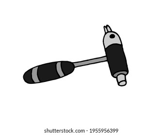 Vector illustration of a neurological hammer of a doctor, medical equipment for diagnostics.