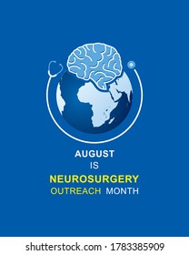 Ilustración vectorial del Mes de Divulgación de la Neurocirugía observado en agosto
