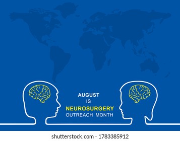 Vector Illustration of Neurosurgery Outreach Month observed in August
