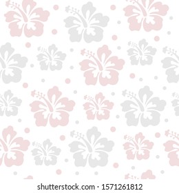 Vector illustration in neutral colors on a white background. Tropical flower, hibiscus pattern.