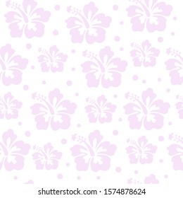 Vector illustration in neutral colors on a white background. Tropical flower, hibiscus pattern.