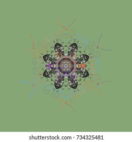 Vector illustration with neutral, gray and blue isolated snowflakes. Beautiful decoration. Symbol of winter. Isolated watercolor snowflakes on neutral, gray and blue colors.