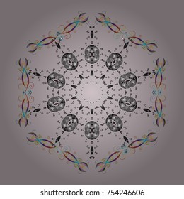 Vector illustration. Neutral, gray and blue colors. Holiday design for Christmas and New Year fashion prints. Christmas pattern with snowflakes abstract background. Neutral, gray and blue snowflakes.