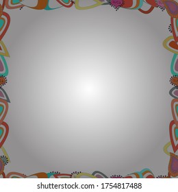 Vector illustration. Illustration in neutral, orange and white colors. Seamless pattern.Hand drawn doodle frames.