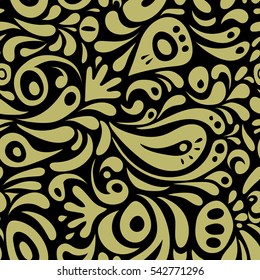 Vector illustration. Neutral vintage baroque ornament. Decorative design element filigree calligraphy. Retro seamless pattern antique style acanthus.