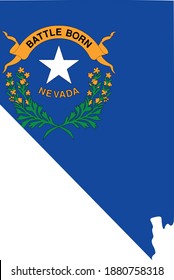 vector illustration of Nevada map and flag