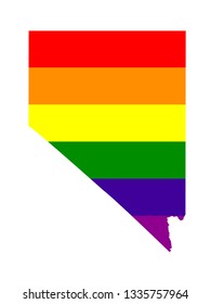 vector illustration of Nevada map with LGBT flag