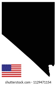 vector illustration of Nevada map with USA flag