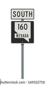 Vector illustration of the Nevada State Highway road sign on metallic post