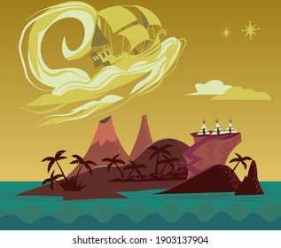 vector illustration - Neverland Island