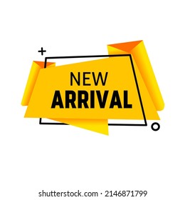 Vector illustration new arrival banner. Simple design element. Marketing sale promotion.