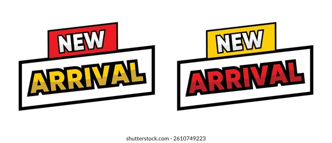 Vector Illustration New Arrival Label. Modern Web Banner