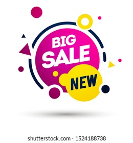 Vector illustration new big sale offer. Colorful label element