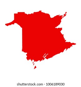 vector illustration of New Brunswick map