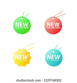 Vector illustration of new collection tag for webpage and advertising