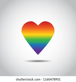 Vector illustration. New Counter Notification Icon in LGBT color. Follower. New Icon like 1 symbol, button. Social media like ui, app. EPS 10.