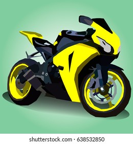 Vector Illustration New Design Yellow Motorbike Stock Vector (Royalty ...