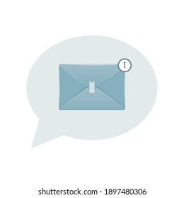Vector illustration of the new email icon. Electronic communication. Work mail.