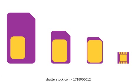 Vector illustration of a new generation of the mobile sim cards eSIM