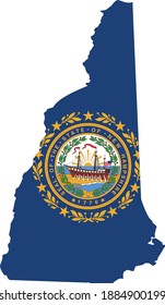vector illustration of New Hampshire map and flag