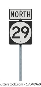 Ilustración vectorial de la carretera estatal de Nueva Jersey en un puesto metálico