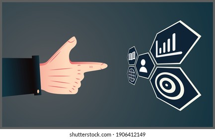  Vektorgrafik des neuen Konzepts der Internettechnologie für Wissensunternehmen